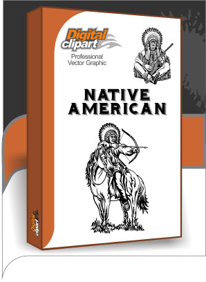 Native American - Cuttable vector clipart in EPS and AI formats. Vectorial Clip art for cutting plotters.