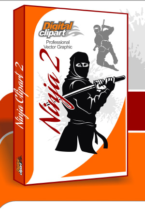 Ninja Clipart - Cuttable vector clipart in EPS and AI formats. Vectorial Clip art for cutting plotters.
