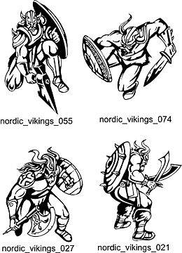 Nordic Vikings - Free vector lipart in EPS and AI formats.
