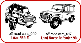 Off-Road cars - Free vector lipart in EPS and AI formats.