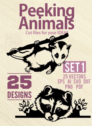 Peeking Animals Bundle SVG