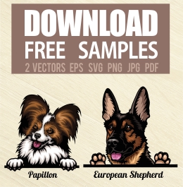 Peeking Dogs - Free vector lipart in EPS and AI formats.