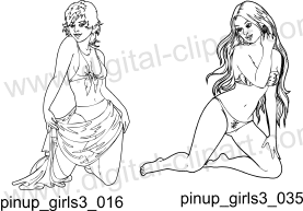 Pinup Girls 3 - Free vector lipart in EPS and AI formats.