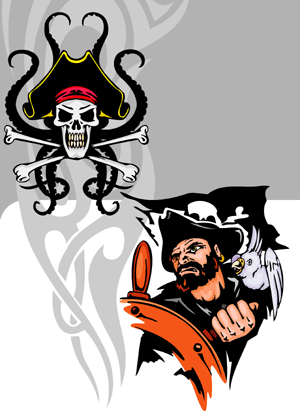 Pirates and Corsairs 2 - Cuttable vector clipart in EPS and AI formats. Vectorial Clip art for cutting plotters.