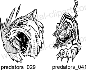 Predators. Free vector lipart in EPS and AI formats.
