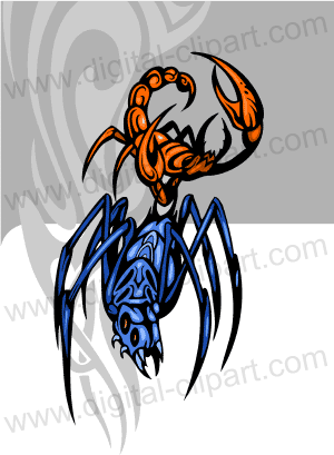 Insects Predators. Cuttable vector clipart in EPS and AI formats. Vectorial Clip art for cutting plotters.