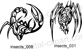 Insects Predators. Free vector lipart in EPS and AI formats.