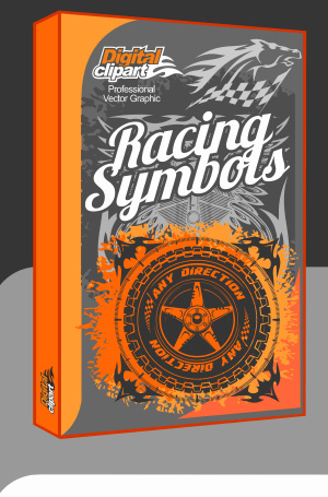Racing Symbols - Cuttable vector clipart in EPS and AI formats. Vectorial Clip art for cutting plotters.