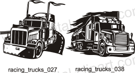 Racing Trucks. Free vector lipart in EPS and AI formats.