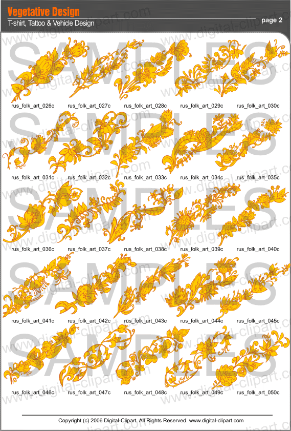 PDF - catalog. Cuttable vector clipart in EPS and AI formats. Vectorial Clip art for cutting plotters.