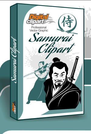 Samurai Clipart - Cuttable vector clipart in EPS and AI formats. Vectorial Clip art for cutting plotters.