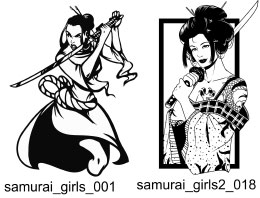 Samurai Girls - Free vector lipart in EPS and AI formats.