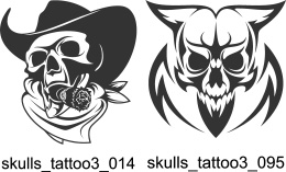 Skulls Tattoo 3 - Free vector lipart in EPS and AI formats.