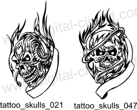 Skulls Tattoo  - Free vector lipart in EPS and AI formats.