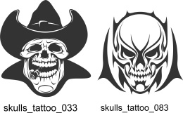Skulls Tattoo - Free vector lipart in EPS and AI formats.