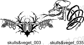 Skulls and Vegetation - Free vector lipart in EPS and AI formats.