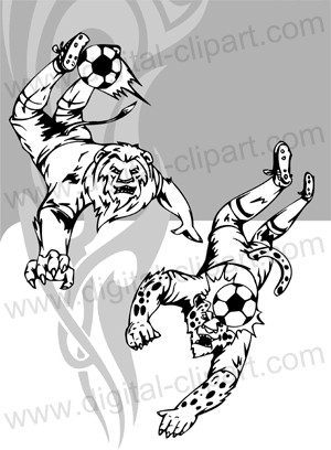 Soccer Mascot - Cuttable vector clipart in EPS and AI formats. Vectorial Clip art for cutting plotters.