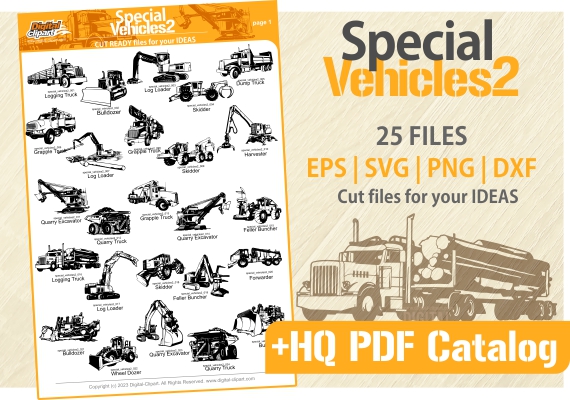 Special Vehicles Cuttable files, cricut files, cut svg, cnc clipart