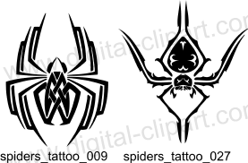 Tattoo Spiders - Free vector lipart in EPS and AI formats.