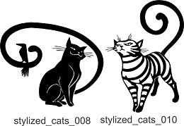 Stylized Cats - Free vector lipart in EPS and AI formats.