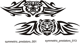 Symmetric Predators. Free vector lipart in EPS and AI formats.