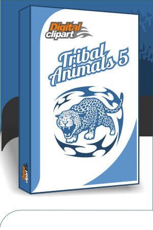 Tribal Animals 4 - Cuttable vector clipart in EPS and AI formats. Vectorial Clip art for cutting plotters.