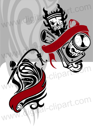 Tribal Bikes - Cuttable vector clipart in EPS and AI formats. Vectorial Clip art for cutting plotters.