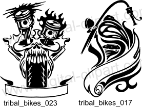 Tribal Bikes - Free vector lipart in EPS and AI formats.