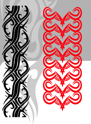 Tribal Bracelets (Armband) - Cuttable vector clipart in EPS and AI formats. Vectorial Clip art for cutting plotters.