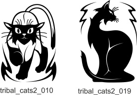Tribal Cats 2. Free vector lipart in EPS and AI formats.