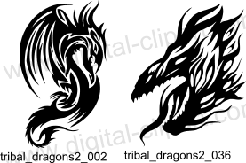 Tribal Dragons - Free vector lipart in EPS and AI formats.