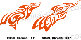 Tribal Flames Clip Art. Free vector lipart in EPS and AI formats.