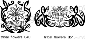 Tribal Flowers - Free vector lipart in EPS and AI formats.