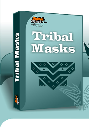 Tribal Masks - Cuttable vector clipart in EPS and AI formats. Vectorial Clip art for cutting plotters.