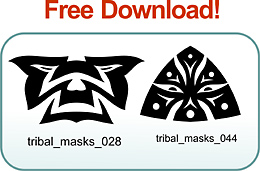 Tribal Masks - Free vector lipart in EPS and AI formats.