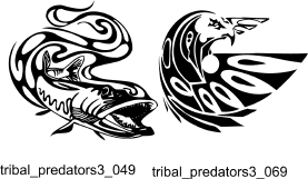 Tribal Predators. Free vector lipart in EPS and AI formats.