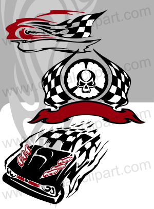 Tribal Racing - Cuttable vector clipart in EPS and AI formats. Vectorial Clip art for cutting plotters.