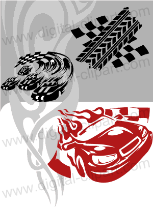 Tribal  racing - Cuttable vector clipart in EPS and AI formats. Vectorial Clip art for cutting plotters.