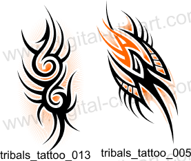 Tribal Tattoos. Free vector lipart in EPS and AI formats.