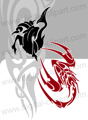 Tribal Zodiac. Cuttable vector clipart in EPS and AI formats. Vectorial Clip art for cutting plotters.