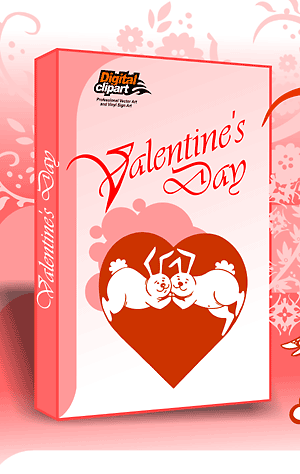 Valentine's Day - Cuttable vector clipart in EPS and AI formats. Vectorial Clip art for cutting plotters.