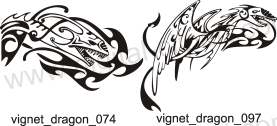 Vignettes Dragons. Free vector lipart in EPS and AI formats.