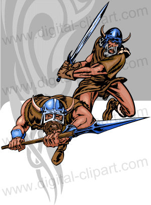 Vikings. Cuttable vector clipart in EPS and AI formats. Vectorial Clip art for cutting plotters.