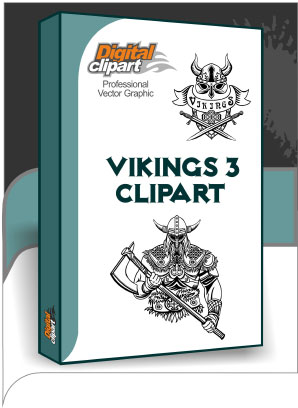Vikings Clipart 3  - Cuttable vector clipart in EPS and AI formats. Vectorial Clip art for cutting plotters.