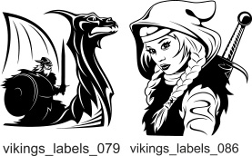 Vikings Labels  - Free vector lipart in EPS and AI formats.