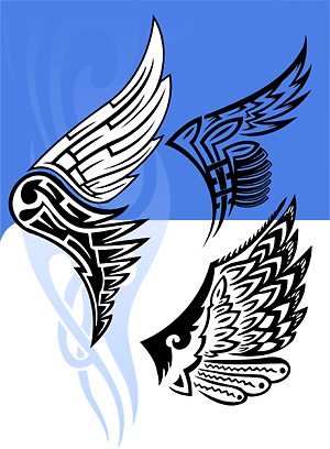 Wings Clipart - Cuttable vector clipart in EPS and AI formats. Vectorial Clip art for cutting plotters.