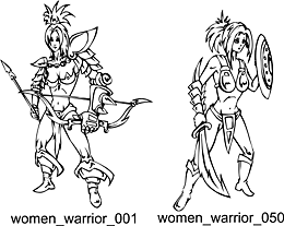 Women Warriors - Free vector lipart in EPS and AI formats.