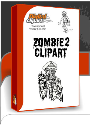 Zombie Clipart 2  - Cuttable vector clipart in EPS and AI formats. Vectorial Clip art for cutting plotters.